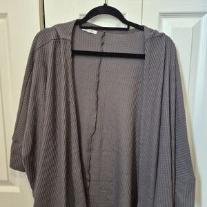 Taupe Waffle Knit Cardigan
